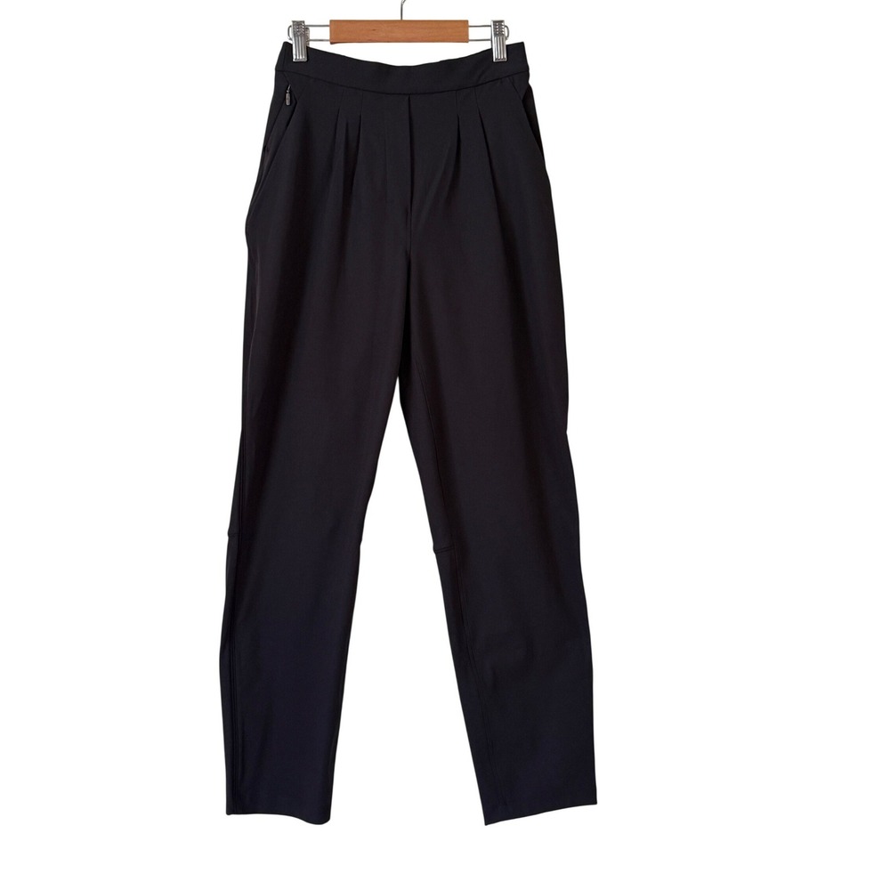 Lululemon Womens Essential Pleated Tapered Trousers Size 4 High Rise Athleisure